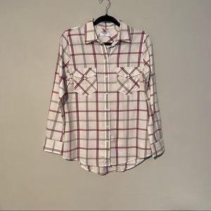 Untuckit Taylor Button Down Plaid Pockets Shirt Women’s 4 100% Cotton Collared
